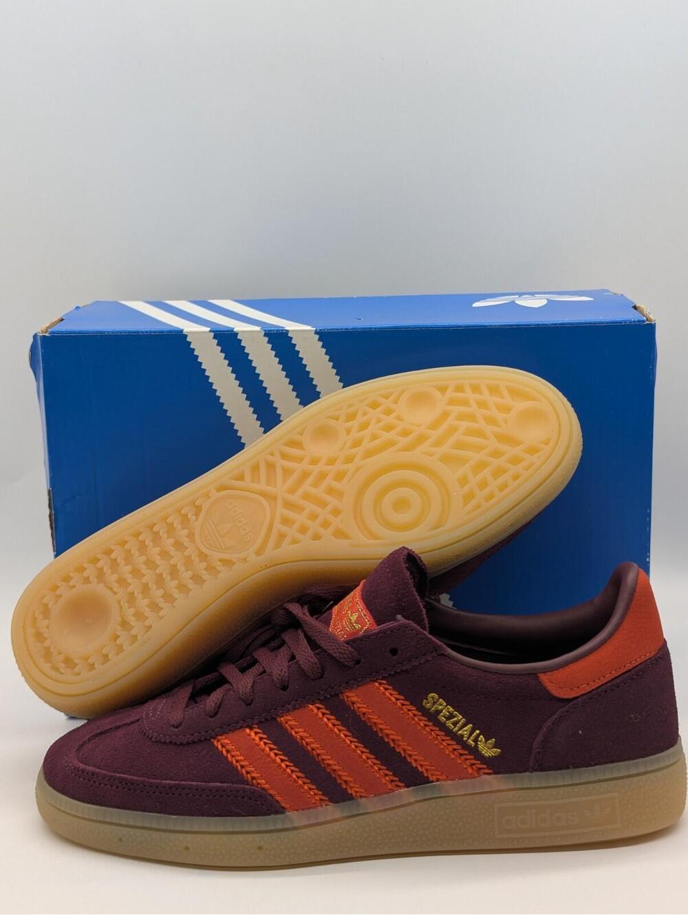 Adidas Handball Spezial W Maroon Red Orange JR0848 Women's Size 7 / Kids 6Y New